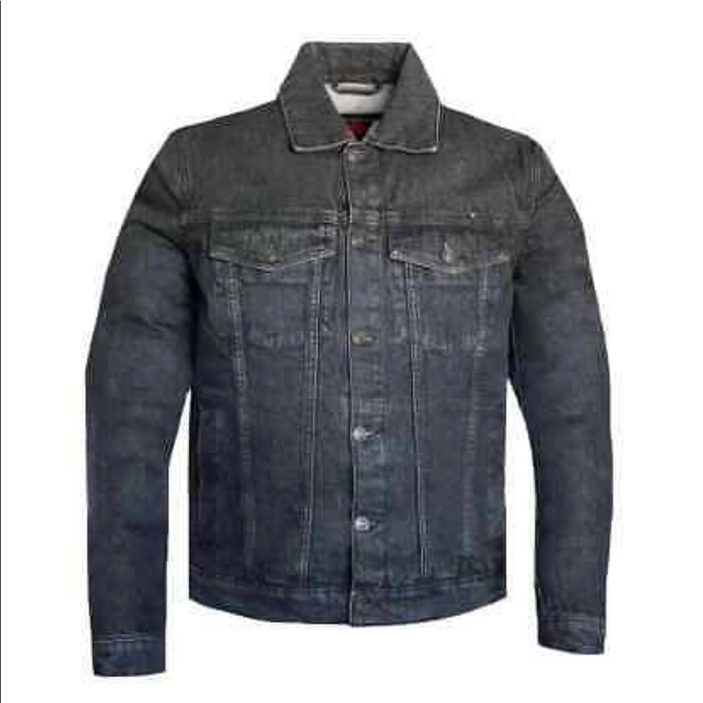 Mens Motorcycle Biker Denim Club Style Anarchy Jacket Conceal Carry Gun pocket